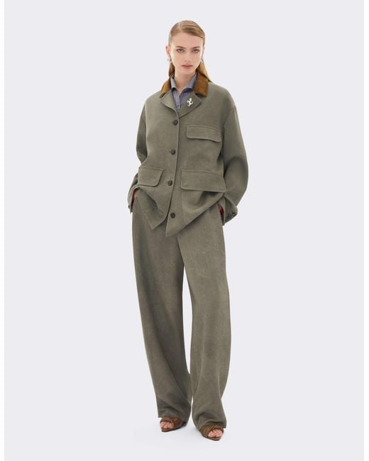Ferrari Gray Viscose Cady Trousers With Washed Effect