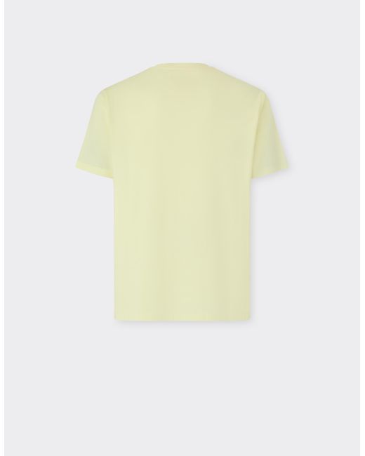 Ferrari Yellow Cotton T-Shirt With Logo for men