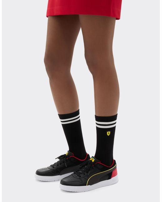 Ferrari White Terry Cloth Sock Set With Scudetto