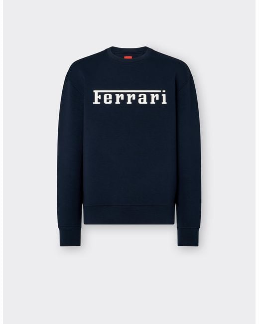 Ferrari Blue Scuba Sweatshirt With Logo for men