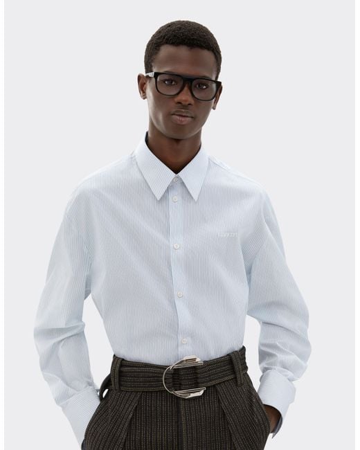 Camisa De Algodón Multirayas Ferrari de hombre de color White