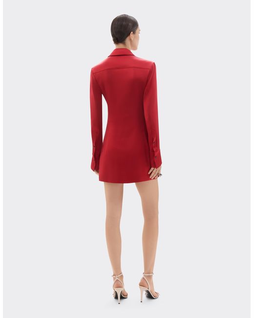 Ferrari Red Stretch Satin Mini Dress