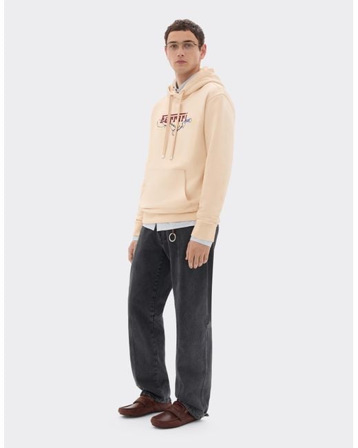Ferrari Natural Hooded Sweatshirt With Embroidery for men