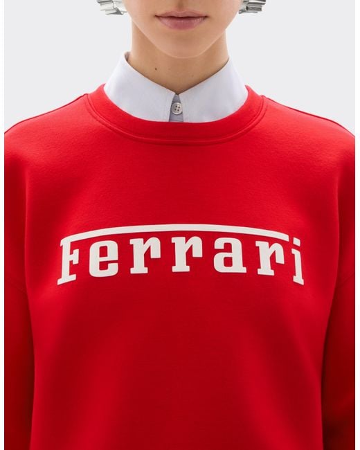 Ferrari Red Scuba Sweatshirt With Logo