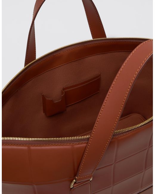 Ferrari Brown Leather Duffle Bag for men
