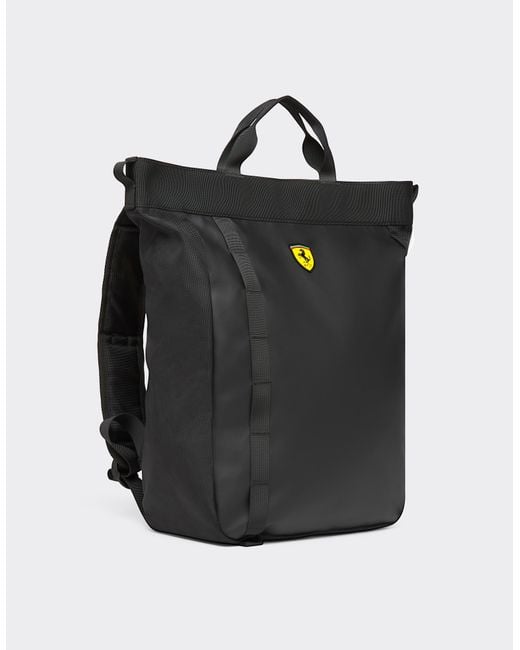 Ferrari Black Tote Backpack With Scudetto