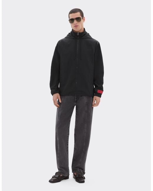 Ferrari Black Nylon Windbreaker Jacket