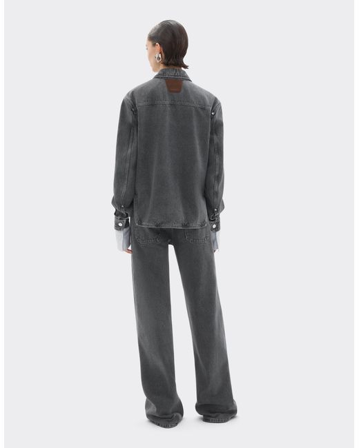 Ferrari Gray Dark Marbled Denim Jacket