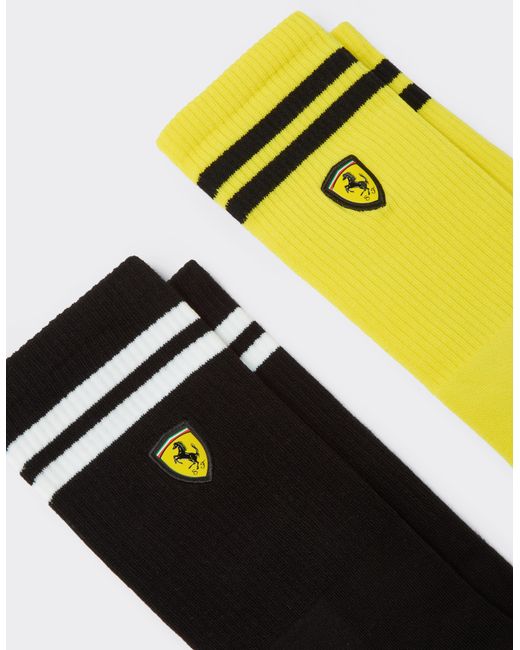Ferrari White Terry Cloth Sock Set With Scudetto