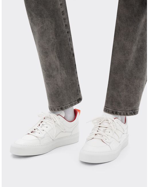 Ferrari White Leather Trainers for men