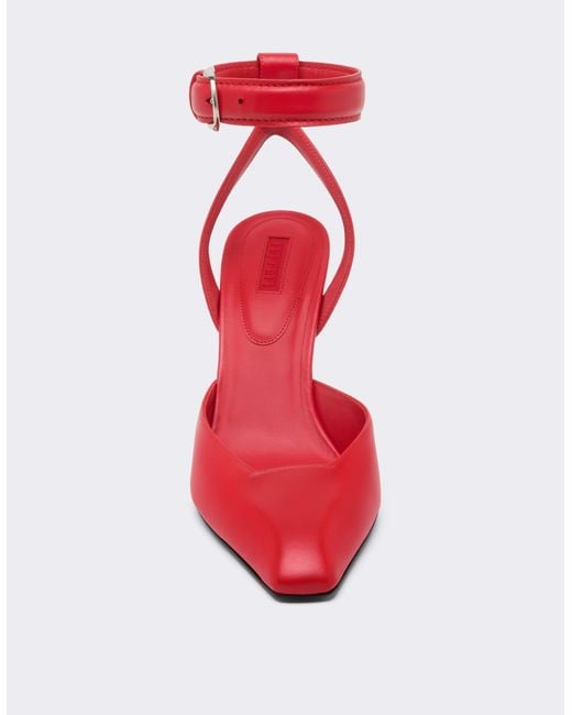 Ferrari Red Leather Heeled Sandal