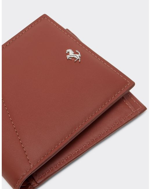 Ferrari White Smooth Leather Bifold Wallet for men