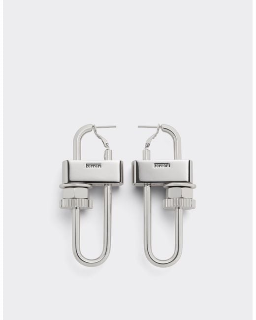 Ferrari White Metal Earrings