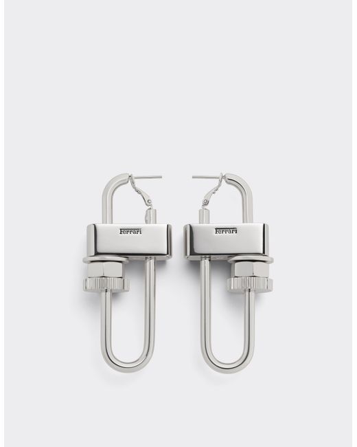 Ferrari White Metal Earrings