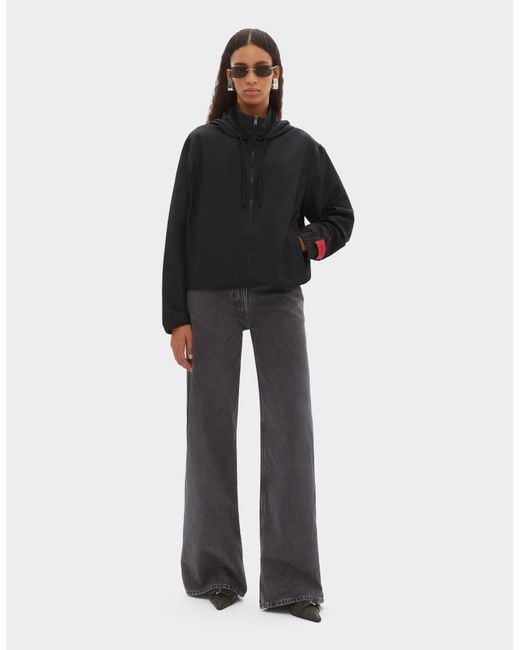 Ferrari Black Nylon Windbreaker Jacket