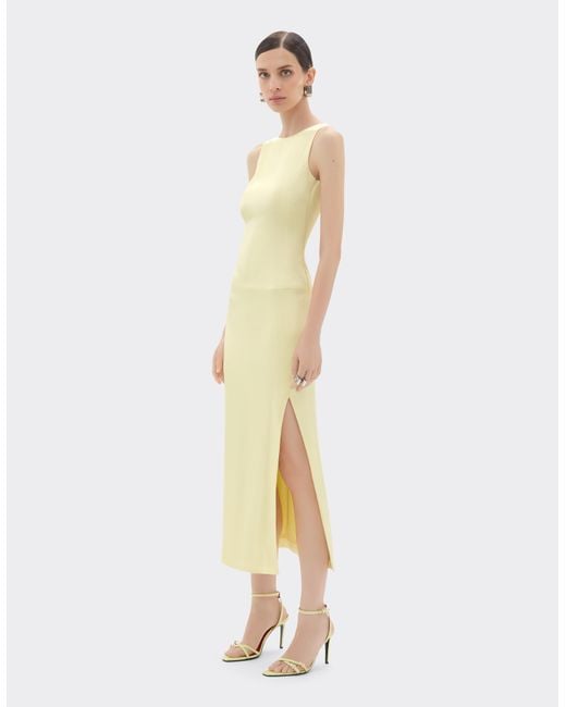 Ferrari White Long Stretch Satin Dress