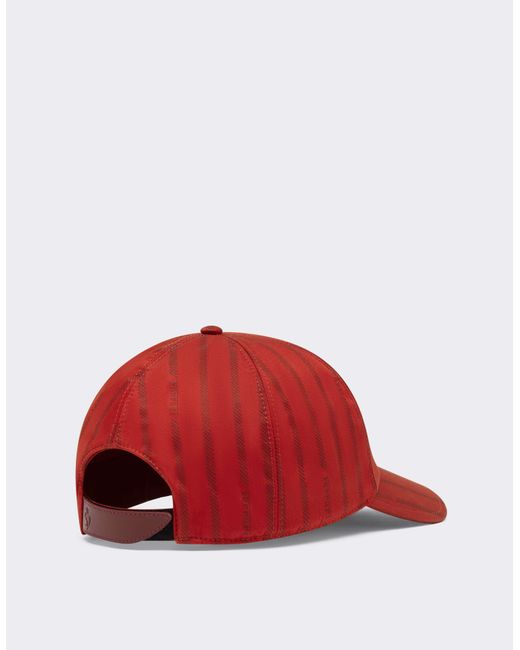 Ferrari Red Striped Baseball Cap With Logo