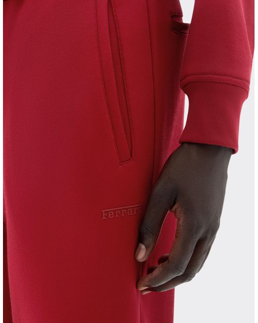 Ferrari Red Technical Jersey Fleece Pants for men