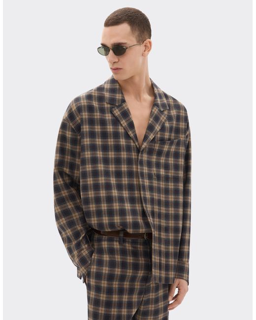 Ferrari Gray Tartan Wool Shirt for men