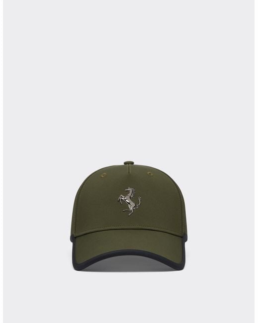 Ferrari Green Baseball Cap With Metal Prancing Horse