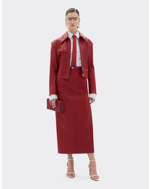 Ferrari Red Deer-Effect Nappa Leather Blouson