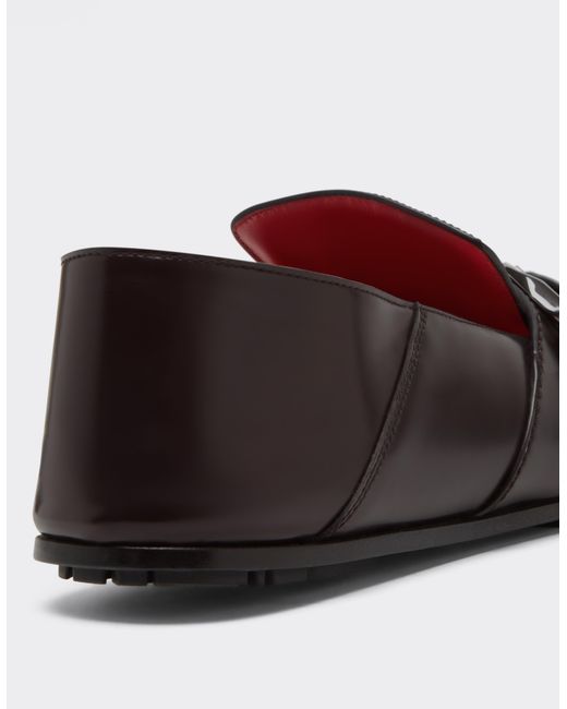 Ferrari White Brushed Leather Loafers for men