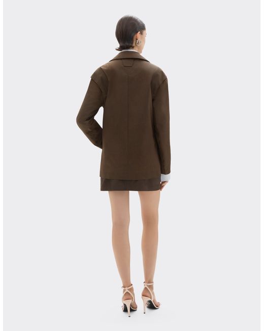 Ferrari Brown Technical Gabardine Jacket With A Vintage Effect