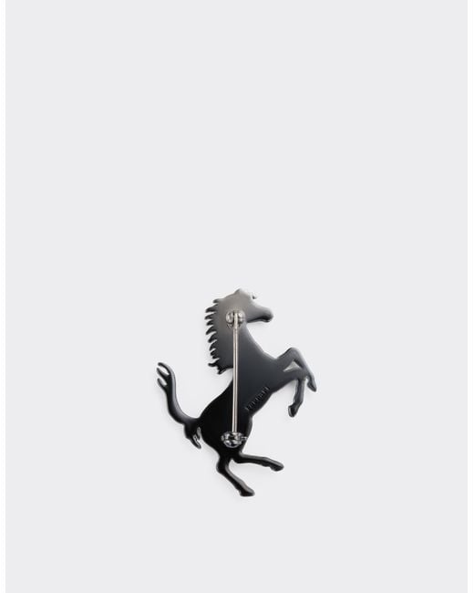 Ferrari White Brooch With Prancing Horse