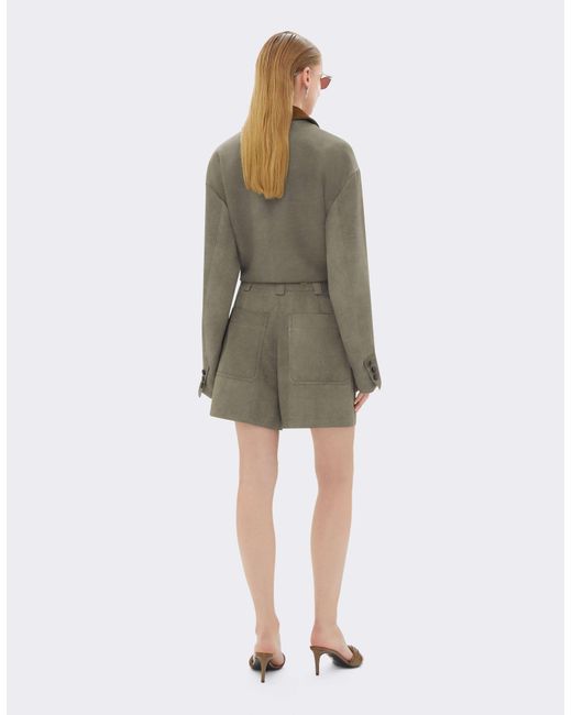 Ferrari Gray Viscose Cady Shorts With Washed Effect