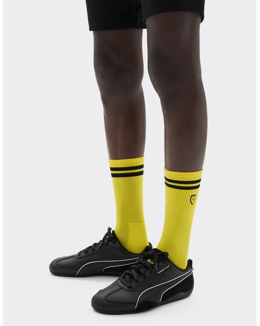 Ferrari White Terry Cloth Sock Set With Scudetto