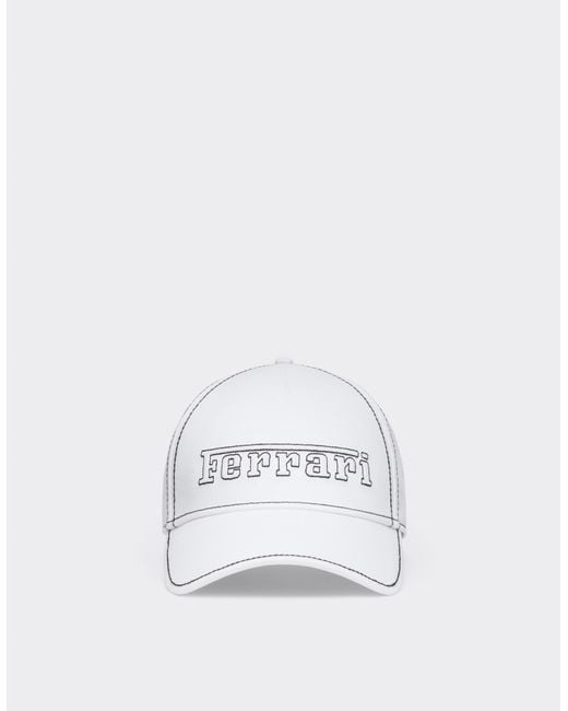 Ferrari White Baseball Cap With Logo