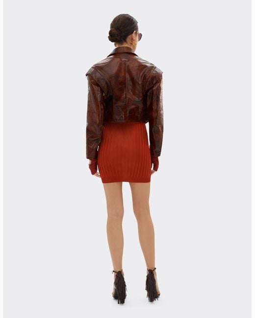 Ferrari Brown Biker Jacket