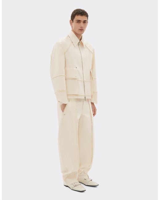 Ferrari White Malfilè Cotton Trousers for men