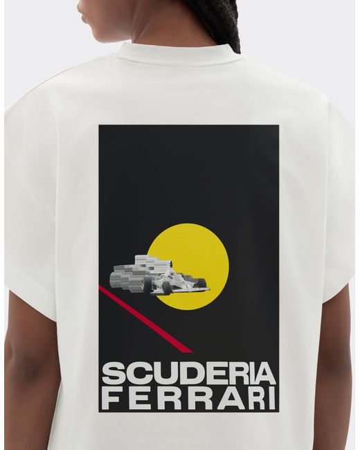 Ferrari White T-Shirt With Scuderia Graphic