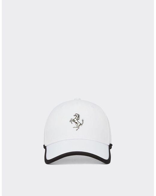 Ferrari White Baseball Cap With Contrasting Band