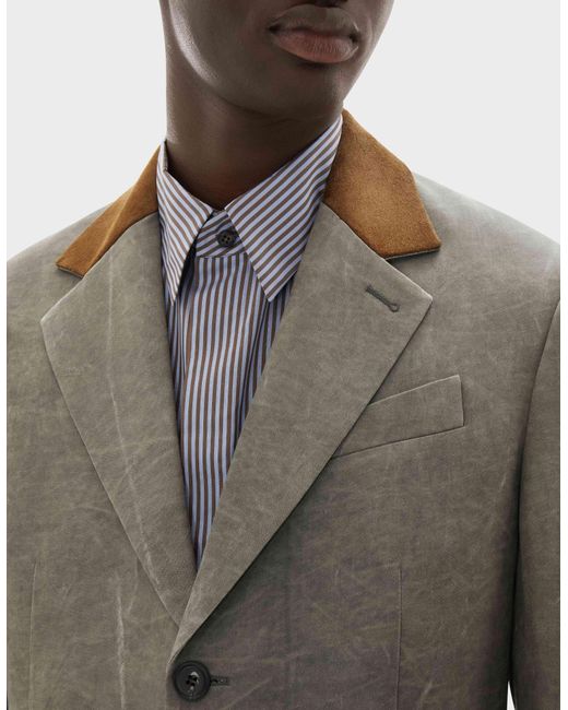 Ferrari Gray Viscose Cady Blazer With Washed Effect for men