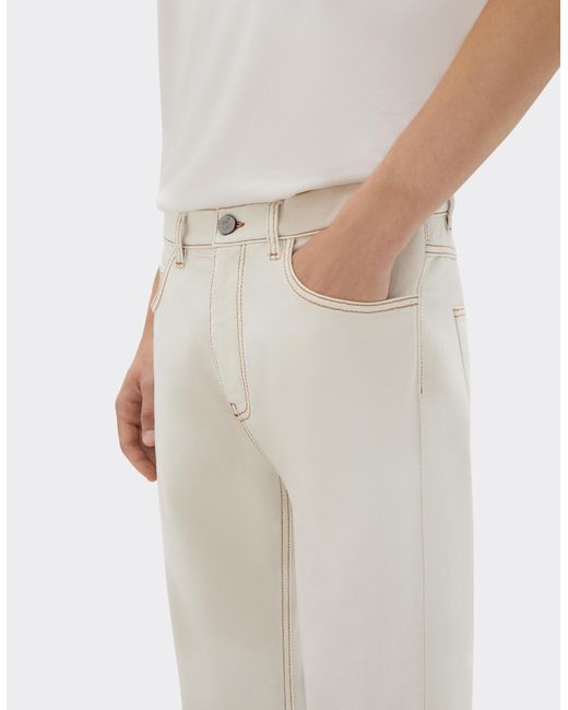 Ferrari White Five-Pocket Denim Trousers for men