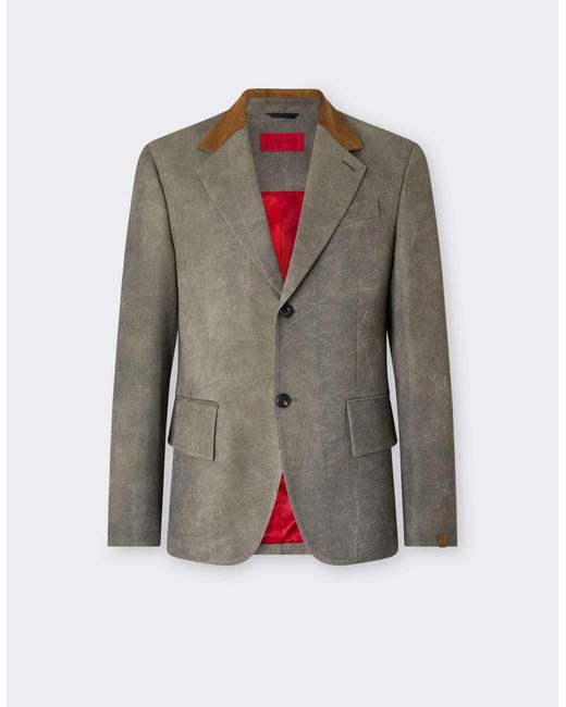 Ferrari Gray Viscose Cady Blazer With Washed Effect for men