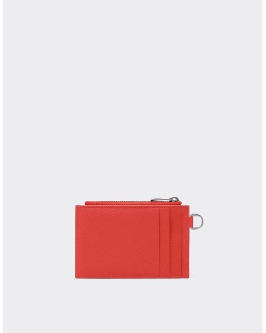 Ferrari Red Zip Card Holder for men