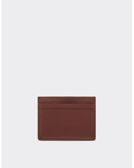 Ferrari Purple Leather Card Case With Diagonal Stitching for men