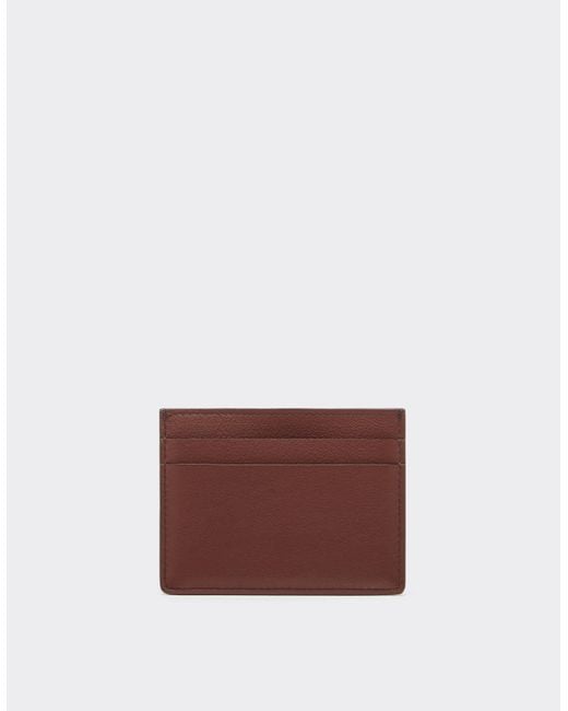 Ferrari Purple Leather Card Case With Diagonal Stitching for men
