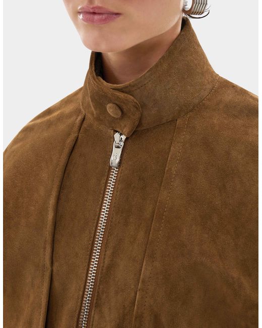 Ferrari Blue Suede Blouson With Oversized Shoulders