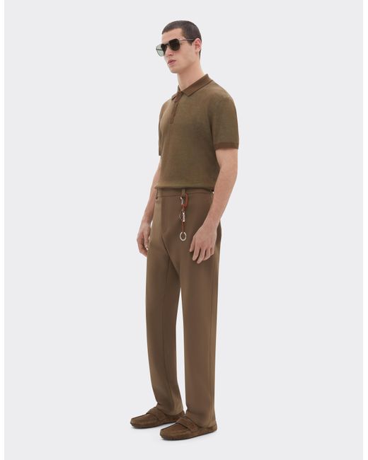 Ferrari Brown Technical Cotton Chino Trousers for men