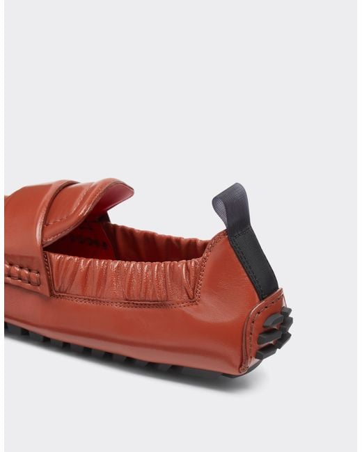 Ferrari White Nappa Leather Driver Shoe for men