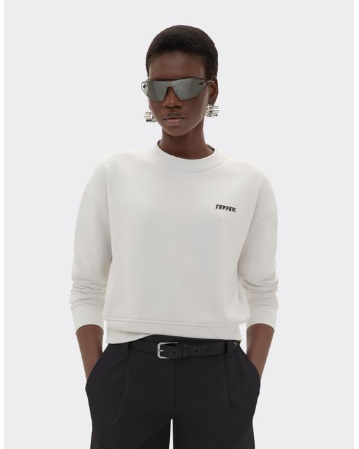 Sudadera De Tejido Técnico Con Logotipo Ferrari de color White