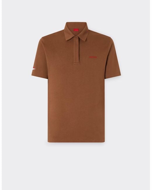 Ferrari Brown Cotton Polo Shirt For The 2026 Monaco Grand Prix for men