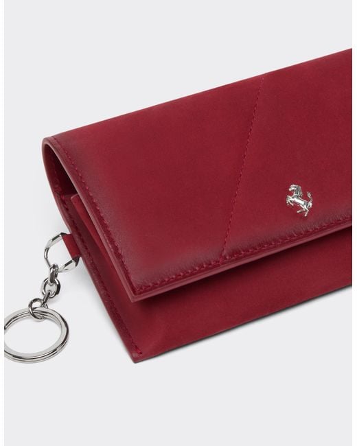 Ferrari Red Nubuck Eyeglass Case for men