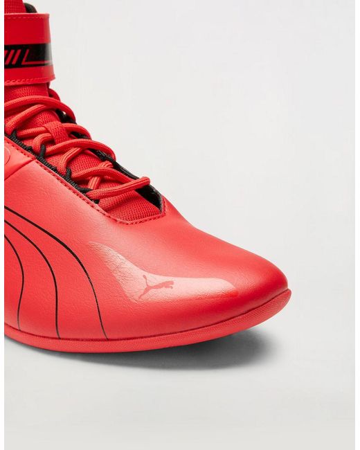 Ferrari Lace X Puma Aero Cat Mid Cut Sneakers in Red | Lyst