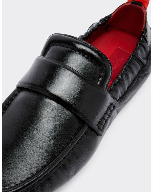 Ferrari White Nappa Leather Driver Shoe for men