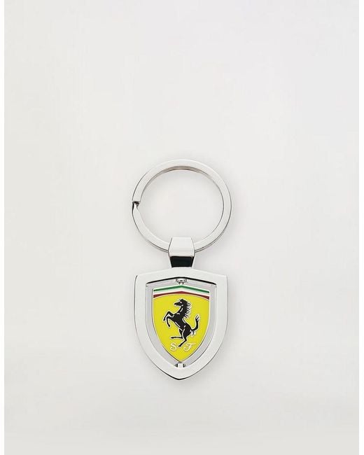 Porte-clés Pivotant En Métal Avec Scudetto Émaillé Ferrari en coloris Metallic